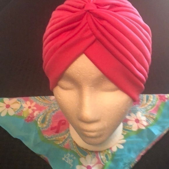 Urban Turbans. Valentines Pink!!!!!Barbie pink pin up hat head wrap - Picture 2 of 3